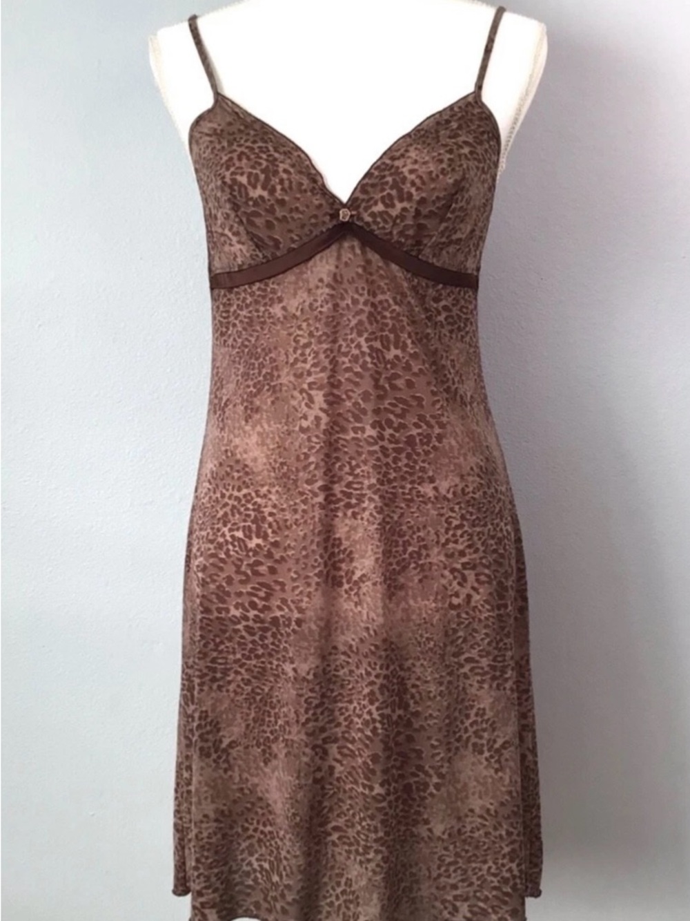 intimissimi Brown Leopard-Print Slip Dress